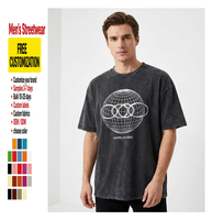 T-shirt en coton épais 280 g/m² vierge de qualité supérieure pour homme, motif personnalisé, délavé à l'acide, coupe oversize et carrée, style streetwear, vente en gros X