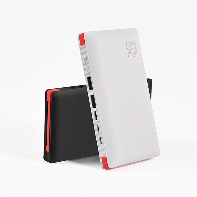 New Model Power Bank 20000 MAh Double Built-in Cables Three Input Smart Powerbank 20000mAh