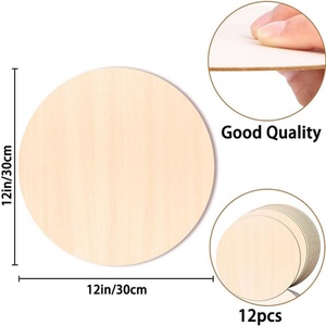 Discos Redondos de Madera Sin Acabado Personalizados, Adornos de Madera Cortados con Láser - Product Image 3