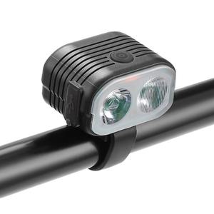 ไฟจักรยานแบบกำหนดเองได้ หลอดไฟ LED คู่ ไฟหน้าแบบชาร์จไฟได้พร้อมแตร 4 โหมด วัสดุพลาสติกกันน้ำ IPX4 - Product Image 2