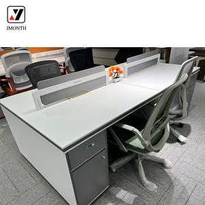 Estaciones DE TRABAJO modulares de diseño moderno más vendidas Juego de escritorio y silla de oficina de computadora duradera con estilo de panel de madera - Product Image 6