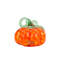 Ornement de citrouille en verre de style Murano fait main pour Halloween, Thanksgiving, décoration d'automne, cadeau coloré pour la récolte d'automne