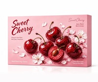 Op maat gemaakte bedrukte stevige geschenkverpakking voor premium zoete kersen fruitverpakking met olieverfschilderij ontwerp deksel en bodem groothandel