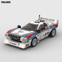 Poladeer 244 pièces DIY MOC-Lancia 037 Martini Rally Car Blocs de construction en plastique ABS Jouet de puzzle à assembler Modèle Cadeau