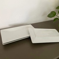 Assiette à dîner rectangulaire en porcelaine de 9.5 pouces Lots en stock en usine Super White Hotel Restaurant Use Assiette en porcelaine plate classique