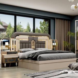 अनुकूलित लक्जरी आधुनिक लकड़ी के बेडरूम सेट किंग/रानी आकार एक्सपेंडेबल बिस्तर होम होटल बेडरूम फर्नीचर के लिए भंडारण के साथ - Product Image 4