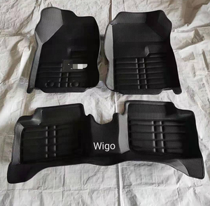 일본 2021 신형 다이아몬드 디자인 자동차 앞뒤 바닥 매트 3D 딥 디쉬 매트 5개 세트 PVC 룩 블랙/베이지 토요타 위고용 - Product Image 1