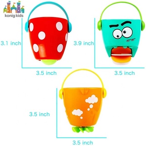 Jouet de <span class=keywords><strong>bain</strong></span> pour bébé, ensemble de 3 tasses empilables avec de jolies faces d'animaux, <span class=keywords><strong>jeu</strong></span> interactif de versement et de flottaison pour les tout-petits - Product Image 3
