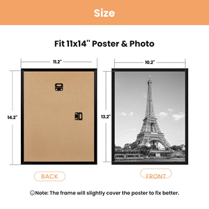 กรอบรูปไม้สีดำตกแต่งบ้านแบบแขวนผนัง ขนาด A4 A3 3.5x5 4x6 5x7 6x8 8x10  พร้อมโลโก้สั่งทำพิเศษ - Product Image 2