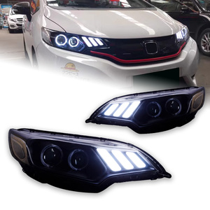 Fari per fari <span class=keywords><strong>Honda</strong></span> Fit <span class=keywords><strong>Jazz</strong></span> 2014-2020 dinamica faro faro proiettore lente LED anteriore Drl parti Automotive - Product Image 1
