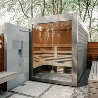 Harga Pabrik Kabin Kayu Terawetkan yang Dapat Disesuaikan, Kabin Taman, Ruang Sauna Uap, Sauna Kering yang Dapat Disesuaikan untuk 2-8 Orang
