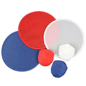 Custom Logo Printed Soft Nylon Flying Disc Round Nylon Hand Folding Fan With Pouch - Product Image 3