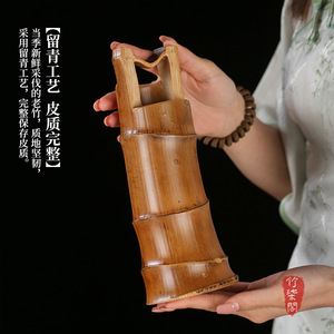 Zhuqi Pavilion Bamboo Root Vase Round Zen Style Decorative Tea Room Ornament Asian Design Gift - Product Image 5