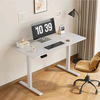 Bureau Électrique Réglable en Hauteur Noir pour Poste de Travail, Bureau Assis-Debout avec Designs Personnalisables