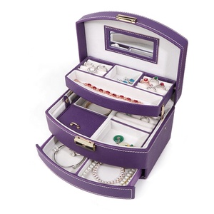 Caja de almacenamiento de cuero PU en stock de fábrica, caja de almacenamiento de joyas, caja de joyería de viaje, caja de terciopelo, joyería de almacenamiento - Product Image 5