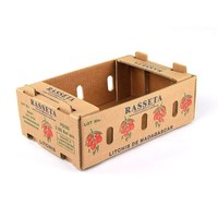 Op maat gemaakte, stapelbare kartonnen verzenddozen met aangepast logo voor verse fruit, van gegolfd karton, blauw.