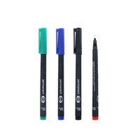 Spidol Permanen BECOL Berbasis Minyak Warna Biru/Hijau/Merah/Hitam, Ujung Nilon Tipis, Tidak Beracun, untuk CD/DVD