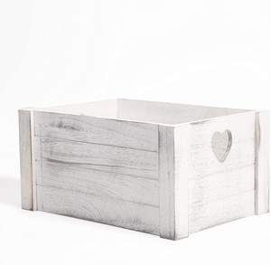 Rustic wooden box with Heart Shaped Handle Wooden Crates Display Plants Fruit Storage box