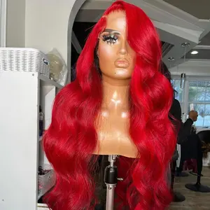 Body Wave Red Wigs Human Hair Burgundy Lace Front Wig 99j Color 13x4 Human Hair Lace Front Wig For Women Glueless