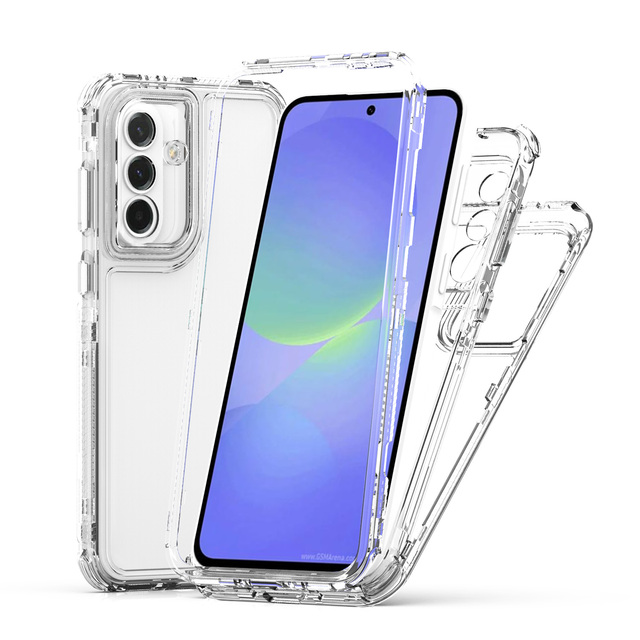 Heavy Duty Transparent Clear 3 in 1 Phone Case for Samsung Galaxy A37/A57 A36 5G/A56 Shockproof Phone Protection Cover