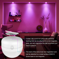 Ampoule LED rechargeable personnalisable avec télécommande et minuterie, 3 CCT RGB, intensité variable, fixation magnétique, veilleuse, ampoules LED E27 E26 pour la maison