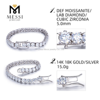 Messi takı sıcak satış kadın elmas 5 mm DEF renk özelleştirilebilir moissanite tenis bilekliği
