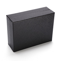 Boîte d'emballage noire en stock avec couvercle et base de type enveloppe, boîte rigide en papier pour ceintures, estampage, cadeaux et artisanat