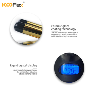 Plancha de cerámica para rizar Cabello, pantalla LCD de gran onda, 3 berros, turmalina, temperatura ajustable, 25mm - Product Image 6