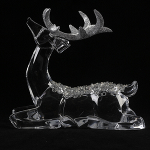 Figura Decorativa Navideña <span class=keywords><strong>de</strong></span> Reno Transparente <span class=keywords><strong>de</strong></span> Acrílico <span class=keywords><strong>de</strong></span> Alta Calidad, Miniatura <span class=keywords><strong>de</strong></span> Ciervo Navideño - Product Image 2