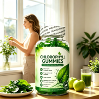 Complément alimentaire certifié végétalien de qualité alimentaire en forme d'ours, testé par un tiers, gommes à la chlorophylle disponibles chez Coa