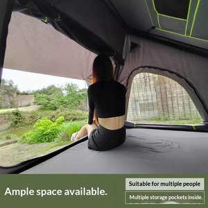Tente de toit triangulaire quatre saisons, imperméable, pour <span class=keywords><strong>camping</strong></span> en plein air, SUV, voyages tout-terrain, autoportée, pliable, en tissu Oxford - Product Image 4