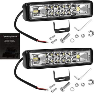 6 Inch <span class=keywords><strong>Led</strong></span> Vỏ Ánh Sáng Thanh Mỏng 60W 10000LM 12V/24V Không Thấm Nước Sương Mù Nhẹ Lũ Lụt Đèn Tại Chỗ Cho Xe Tải Golf Xe Rơ moóc 2 Gói Mới - Product Image 6