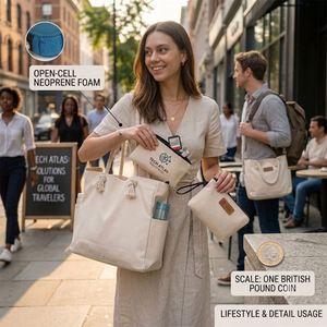 Custom Logo Rope Handle Beach Tote <b>Large</b> Capacity Cotton Canvas Shopping Shoulder <b>Bag</b> - Product Image 2