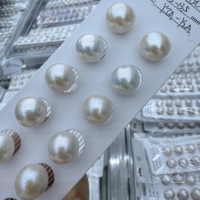 Perles d'eau douce naturelles rondes blanches de grande taille 13-14 mm, véritables et authentiques, vendues par paire en promotion