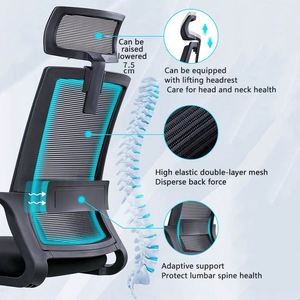 <span class=keywords><strong>Chaise</strong></span> de bureau en maille droite avec aiguille volante, prix d'usine, avec sièges ergonomiques réglables/ - Product Image 3