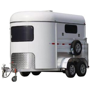 Remorque à <span class=keywords><strong>chevaux</strong></span> blanche à double essieu, spéciale pour le <span class=keywords><strong>transport</strong></span> <span class=keywords><strong>de</strong></span> courses, galvanisée à chaud pour résister à la corrosion, personnalisable - Product Image 6