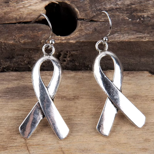 Pendientes de Moda para Mujer, Regalos para Bodas y Fiestas, Pendientes de Aleación de Zinc con Lazo Rosa, Conciencia sobre el Cáncer de Mama - Product Image 6
