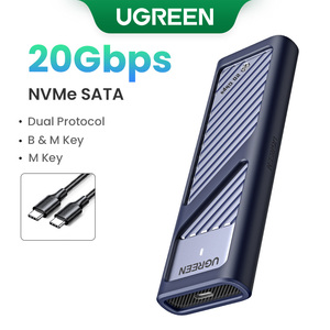 UGREEN <span class=keywords><strong>M2</strong></span> SSD Case 20Gbps <span class=keywords><strong>USB</strong></span> 3,2 Gen2 <span class=keywords><strong>USB</strong></span> C Caja externa NVMe SATA M.2 SSD <span class=keywords><strong>Adaptador</strong></span> con M B & M Keys Estuche y bolsa para <span class=keywords><strong>disco</strong></span> <span class=keywords><strong>duro</strong></span> - Product Image 2