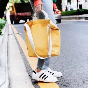 Solid Color Pure Cotton Canvas Tote <strong>Bag</strong> Oversized Minimalist Fashion Shoulder Carryall <strong>for</strong> College Students Washable <strong>Uni</strong> Student - Product Image 5