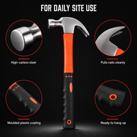 Marteau à griffes en acier au carbone 8oz 16oz 24oz, multi-usages, avec poignée plastifiée, pour le bricolage, vente en gros