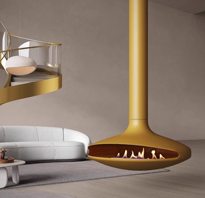 Cheminée suspendue haut de gamme personnalisable, poêle à bioéthanol moderne autoportant pour villa, hôtel, gîte, salon - Product Image 4