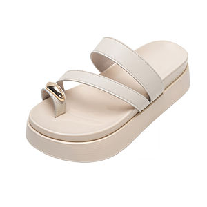 Chaussures pour femmes en cuir véritable et crin de cheval, dessus en cuir de vachette souple, antidérapantes, ouvertes, printemps/automne, été/hiver, mode urbaine - Product Image 1