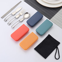 Meilleure vente transfrontalière : Ensemble minimaliste de couteau, fourchette et cuillère pliables en acier inoxydable 304, baguettes détachables, compatible lave-vaisselle