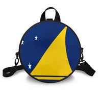 Sac à main rond en cuir PU avec drapeau régional de Tokelau pour femme, sac à dos convertible portable à porter à l'épaule et en bandoulière