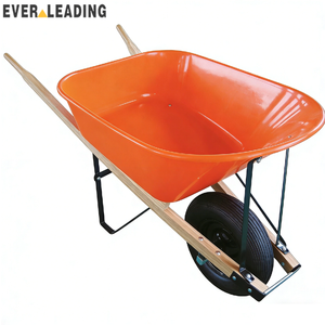 <span class=keywords><strong>Brouette</strong></span> robuste de 6 pieds cubes avec poignée <span class=keywords><strong>en</strong></span> <span class=keywords><strong>bois</strong></span>, plateau <span class=keywords><strong>en</strong></span> plastique et roue pneumatique 4.00-8 pour jardin et construction - Product Image 1