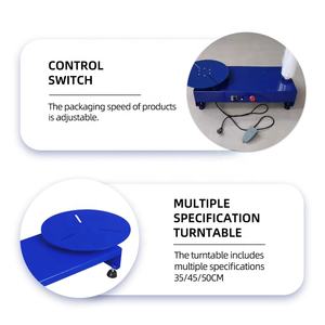Fabricant en gros Distributeur manuel de film plastique Machine d'emballage de palettes à film étirable de bureau avec plateau tournant en aluminium - Product Image 3