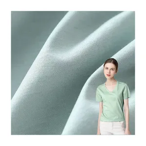 Boran纺织品60s高品质丝光100% 皮马棉互锁针织单面针织t恤面料
