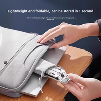 Support pour ordinateur portable en aluminium pliable, support portable pour ordinateur portable ergonomique réglable en hauteur avec coussinets en silicone pour bureau