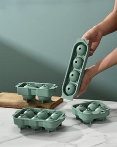 Набор из 4 силиконовых форм для льда в виде шаров для виски, экологичные, любого цвета - Product Image 3