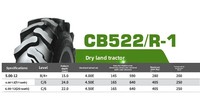 Pneu de tracteur compact CB522 R-1, pneu agricole robuste R-1 avec bande de roulement autonettoyante pour terres arides